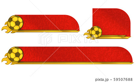 サッカー・金のエンブレムの赤いテロップベース 59507688