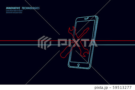 Phone service repair help business concept. Fatal mobile smartphone system crash. Software error bug 59513277