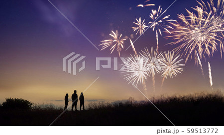 The silhouette image of people looks at the The silhouette image of people looks at the 59513772
