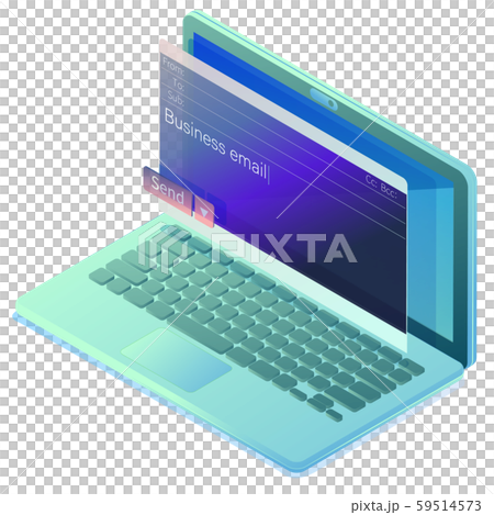 ビジネスメール【アイソメトリック_PC単体】 59514573