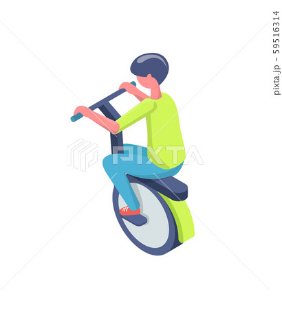 Kid Balancing on Wheel, Electric Transport Vector Kid Balancing on Wheel, Electric Transport Vector 59516314