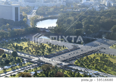 日本の東京都市景観 天皇陛下の即位を祝うパレード「祝賀御列の儀」・歴史的瞬間=11月10日撮影 日本の東京都市景観 天皇陛下の即位を祝うパレード「祝賀御列の儀」・歴史的瞬間=11月10日撮影 59516680