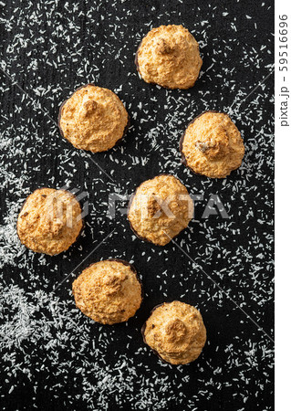 Coconut cookies with chocolate. Coconut cookies with chocolate. 59516696