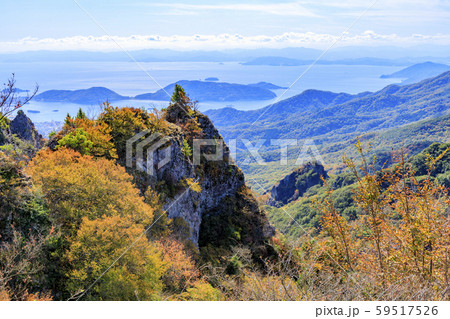 小豆島 寒霞渓 紅葉の写真素材