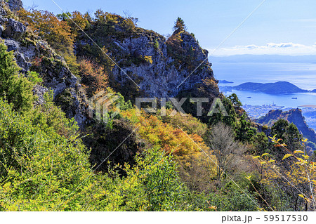 小豆島 寒霞渓 紅葉の写真素材