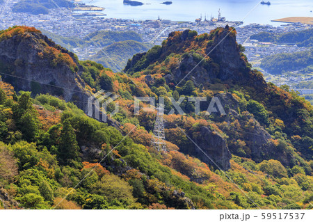 小豆島 寒霞渓 紅葉の写真素材