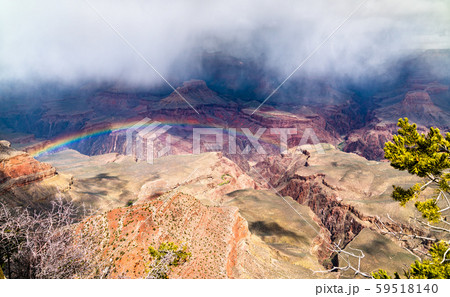 Rainbow above the Grand Canyon in Arizona, USA Rainbow above the Grand Canyon in Arizona, USA 59518140