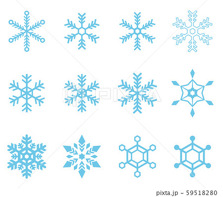 雪の結晶アイコンセット のイラスト素材