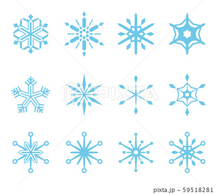 雪の結晶アイコンセット のイラスト素材