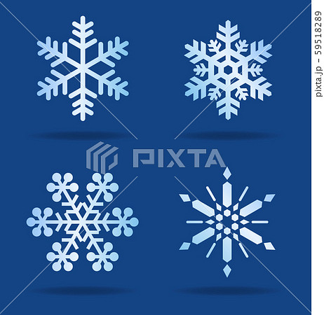 雪の結晶アイコンセット のイラスト素材 5951