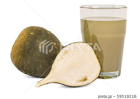Glass of black big radish juice Glass of black big radish juice 59519216