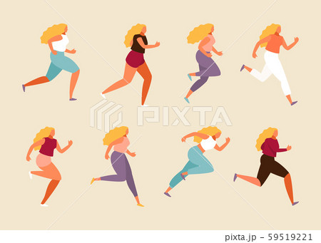 Running girl vector set 59519221