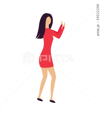 Girl Moving in Nightclub or Concert, Dancer Vector 59522200