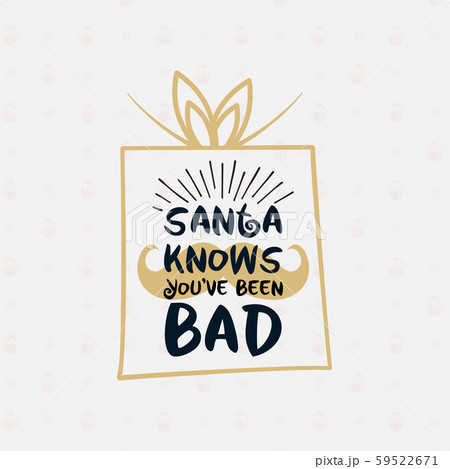 Merry Christmas season graphic print, t shirt design for xmas party. Holiday decor with gift box 59522671