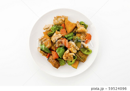 鶏肉と南瓜の黒酢炒め 鶏肉と南瓜の黒酢炒め 59524096