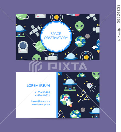 Vector flat space business card for observatory illustration 59524855