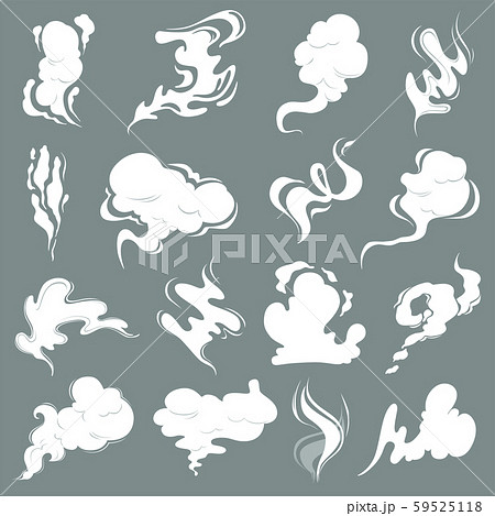 Steam clouds. Cartoon dust smoke smell vfx explosion vapour storm vector pictures isolated Steam clouds. Cartoon dust smoke smell vfx explosion vapour storm vector pictures isolated 59525118
