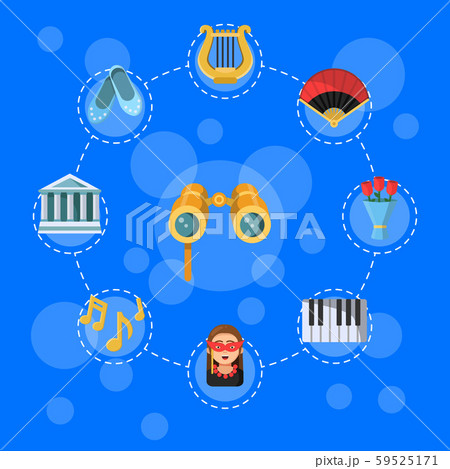 Vector flat theatre icons infographic concept illustration 59525171