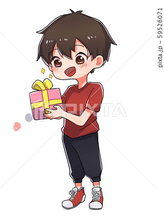 プレゼントをもらって嬉しそうな男の子_12 59526071