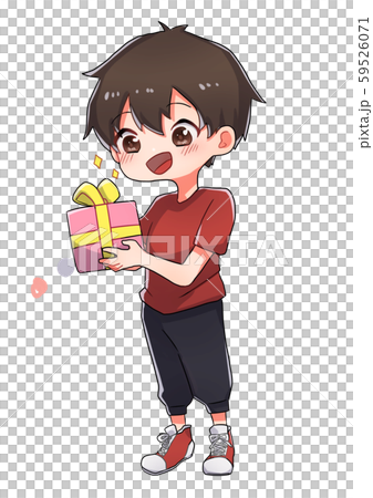 プレゼントをもらって嬉しそうな男の子_12 59526071