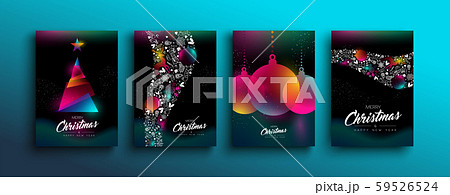Christmas New Year color holographic neon card set Christmas New Year color holographic neon card set 59526524