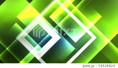 Neon glowing techno square rectangle lines, blue hi-tech futuristic abstract background 59526924