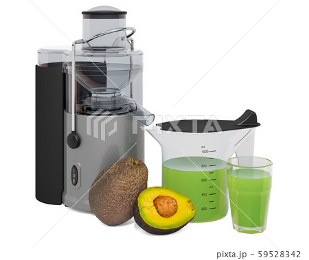 Avocado juice with electric juicer 59528342