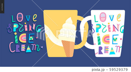 Love spring ice cream lettering Love spring ice cream lettering 59529379