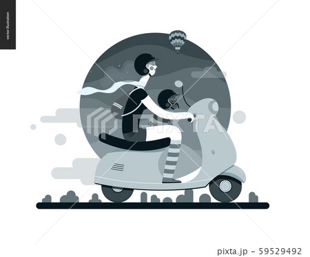 Girl on a scooter Girl on a scooter 59529492