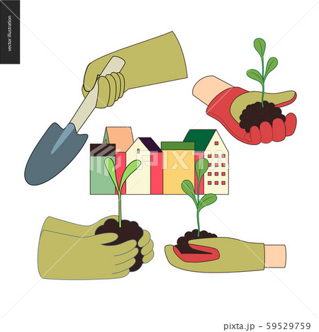 Urban farming and gardening hands set Urban farming and gardening hands set 59529759