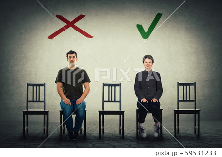 two persons candidates for a vacant job place 59531233