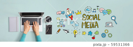 Social media with person using laptop Social media with person using laptop 59531366