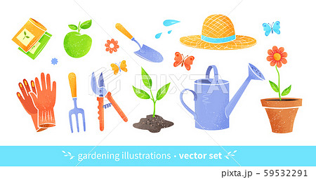 Gardening equipment vector set 59532291