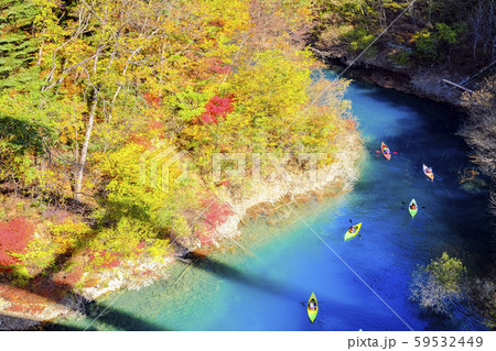 秋の四万川とカヌー 59532449
