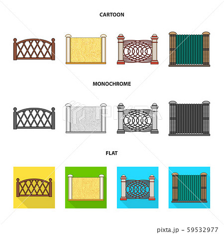 Vector design of gate and fence symbol. Collection of gate and wall vector icon for stock. 59532977