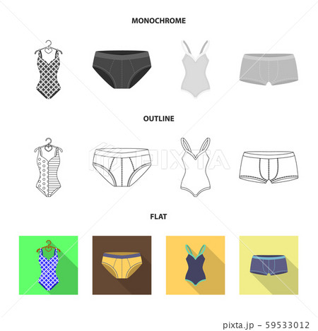 Vector design of bikini and fashion symbol. Collection of bikini and swimsuit vector icon for stock. 59533012