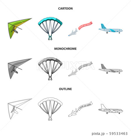 Vector design of transport and object icon. Set of transport and gliding stock symbol for web. 59533463