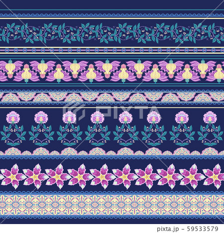Seamless pattern with stylized ornamental flowers  59533579