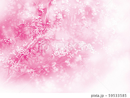 幻想的神秘的な桜の背景 マゼンタ1色のイラスト素材