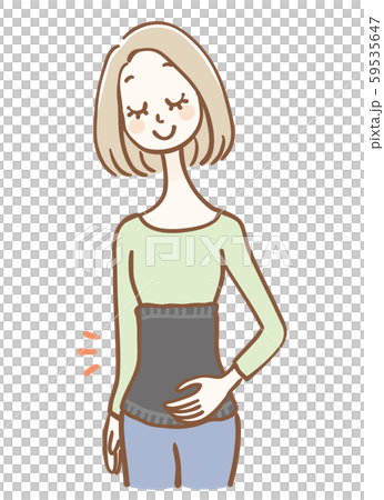 一個女人做胃的插圖 一個女人做胃的插圖 59535647