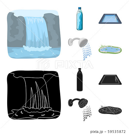Vector illustration of water and drop symbol. Collection of water and splash stock symbol for web. 59535872