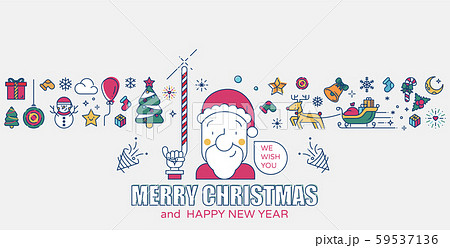 Santa claus and the christmas icons colored 59537136