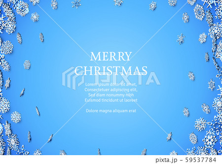 Christmas card with snowflakes on blue background or frame 59537784