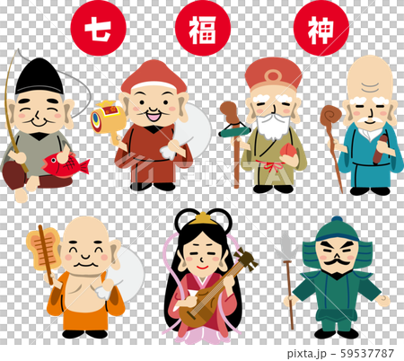 Seven Lucky God Illustrations 59537787