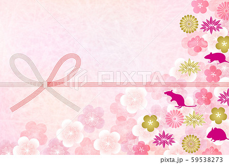 子　年賀状　和紙　背景 59538273