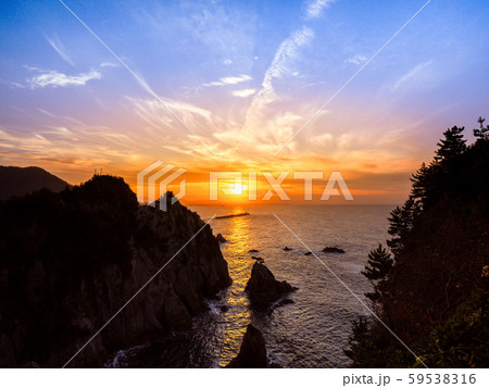 千貫松島の夕日 59538316
