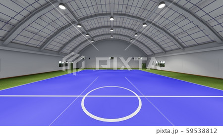フットサルコート サッカー 屋内 体育館 工場 床青 イラスト4 フットサルコート サッカー 屋内 体育館 工場 床青 イラスト4 59538812