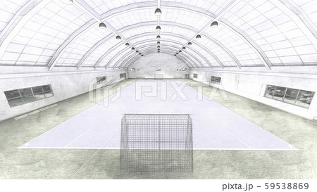フットサルコート サッカー 屋内 体育館 工場 床青 イラスト32 フットサルコート サッカー 屋内 体育館 工場 床青 イラスト32 59538869