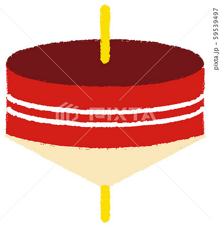 独楽のイラストのイラスト素材