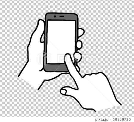 Hands operating a smartphone (simple) 59539720